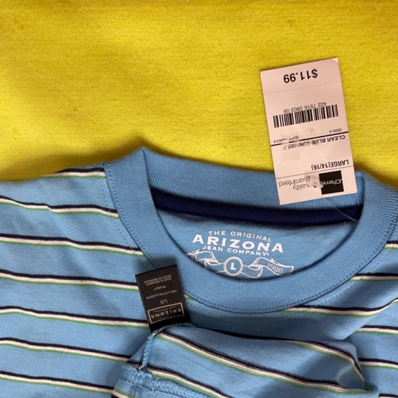 T-SHIRT ARIZONA JEAN COMPANY large 14/16 - Light Blue - With stripes - Picture 7 of 12